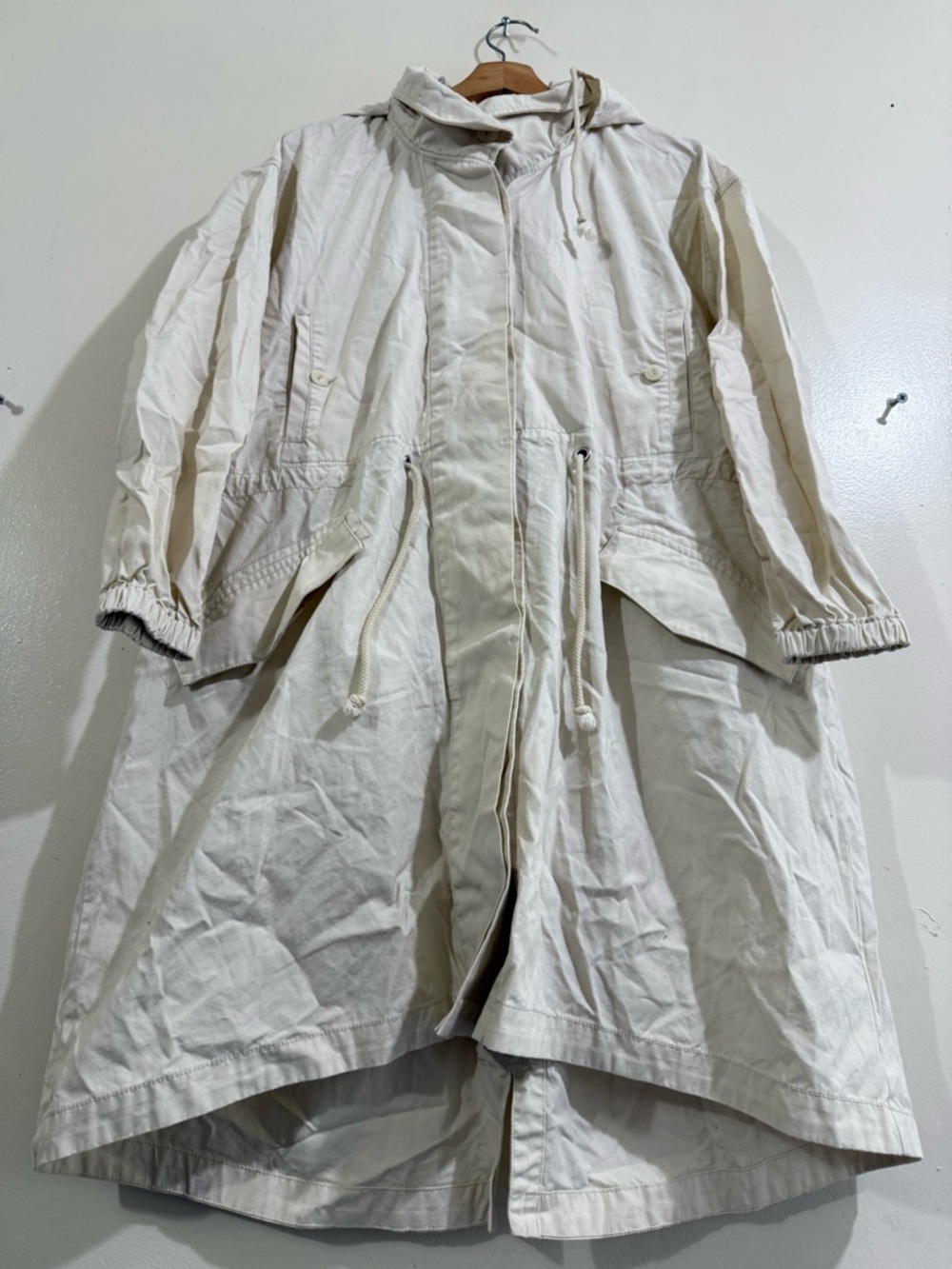 Poetry Cream Hooded Parka Trench